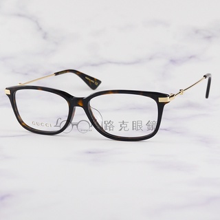 【LOOK路克眼鏡】GUCCI 光學眼鏡 琥珀色 金屬鏡腳 GG0759OA 002