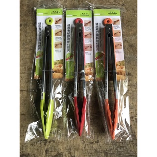 八德國際家庭五金 御膳坊 健康煮矽膠夾耐熱料理夾 30/23cm 烤肉夾 食品夾 料理夾 不鏽鋼夾