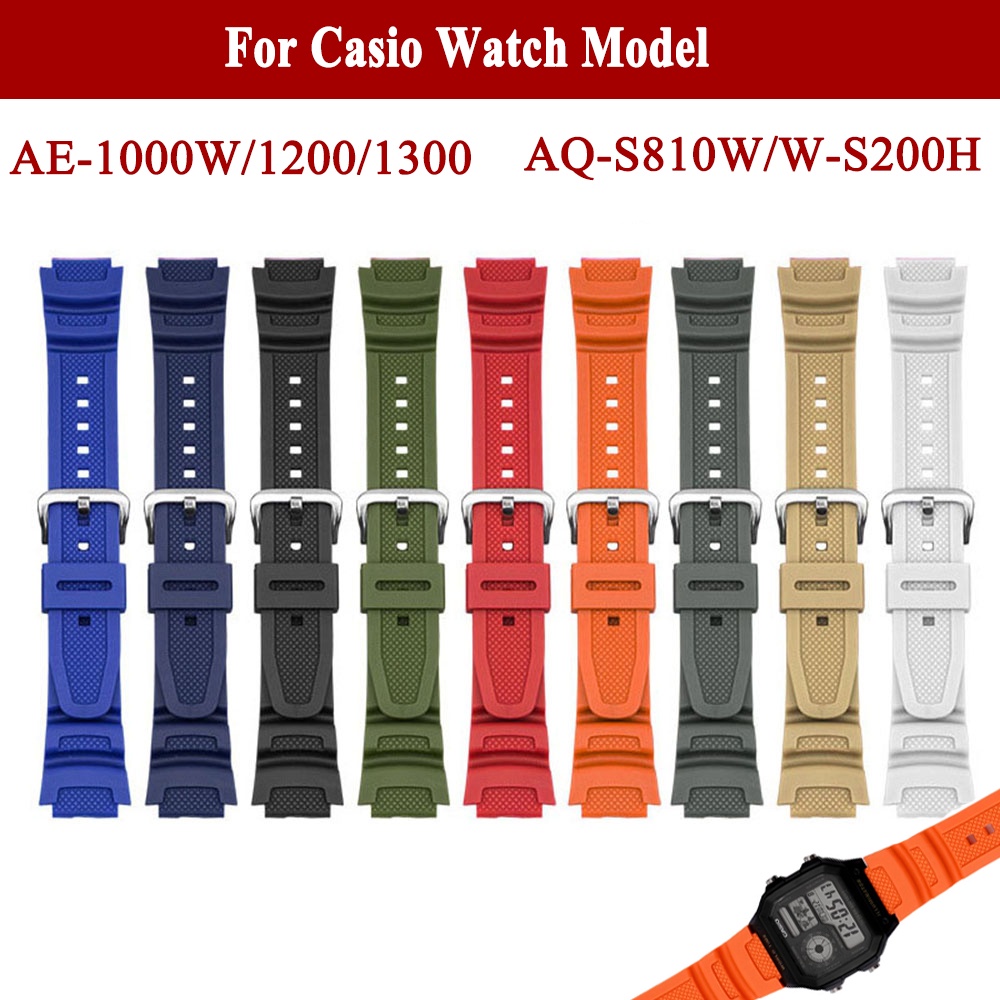 硅膠錶帶 適配卡西歐AQ-S810W SG-W300H MRW200H AEQ110W WS200H W800H