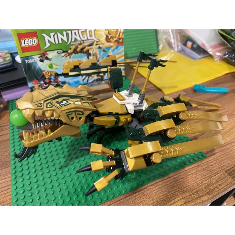 ［絕版］［二手］Lego 樂高 70503 Ninjago 旋風忍者系列 黃金飛龍 龍神 綠忍者 金龍 Dragon