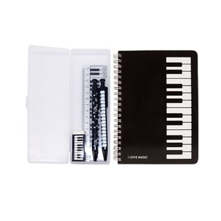 文青風筆記本文具組 ✏️音符禮品文具 ✏️臺灣製 文具 鉛筆盒 自動鉛筆 橡皮擦 尺