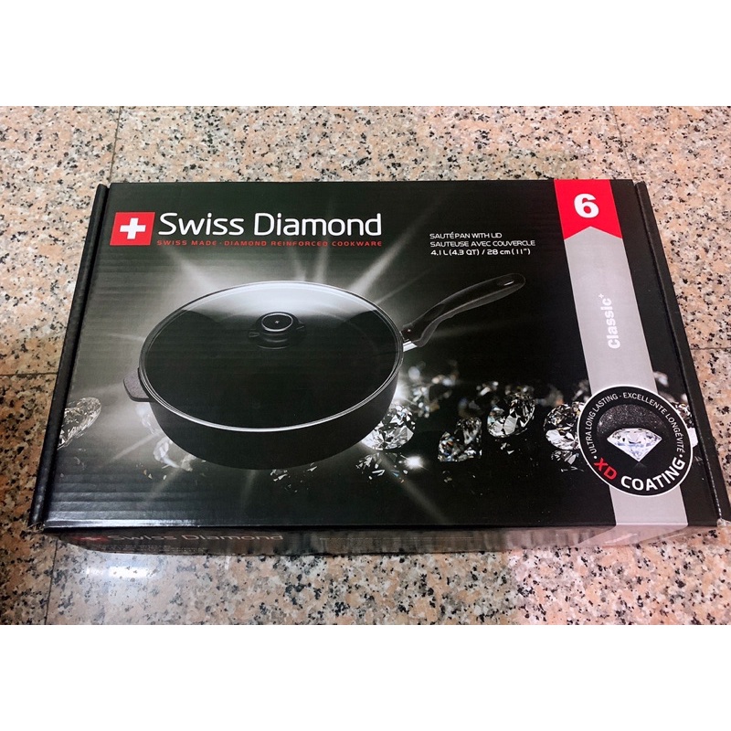 Swiss Diamond瑞仕鑽石鍋 28cm深煎鍋 瑞士原裝