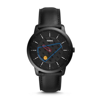 FOSSIL 43mm 男錶 手錶 腕錶 黑色鏡面 黑色真皮錶帶 男錶 手錶 腕錶 FS5410 (現貨)