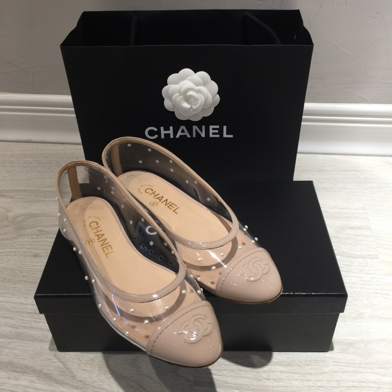 Chanel 2018早春珍珠娃娃鞋  保證正品 附鞋盒、紙袋