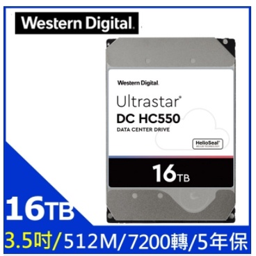 WD【Ultrastar DC HC550】企業級 16TB  WUH721816ALE6L4 企業用戶優惠