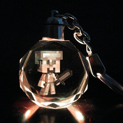 鑰匙圈掛飾包郵我的世界苦力怕jj怪minecraft周邊多款水晶led燈鑰匙扣掛件 蝦皮購物