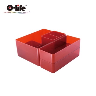 O-Life B-015置物整理收納盒/ 紅色款 eslite誠品