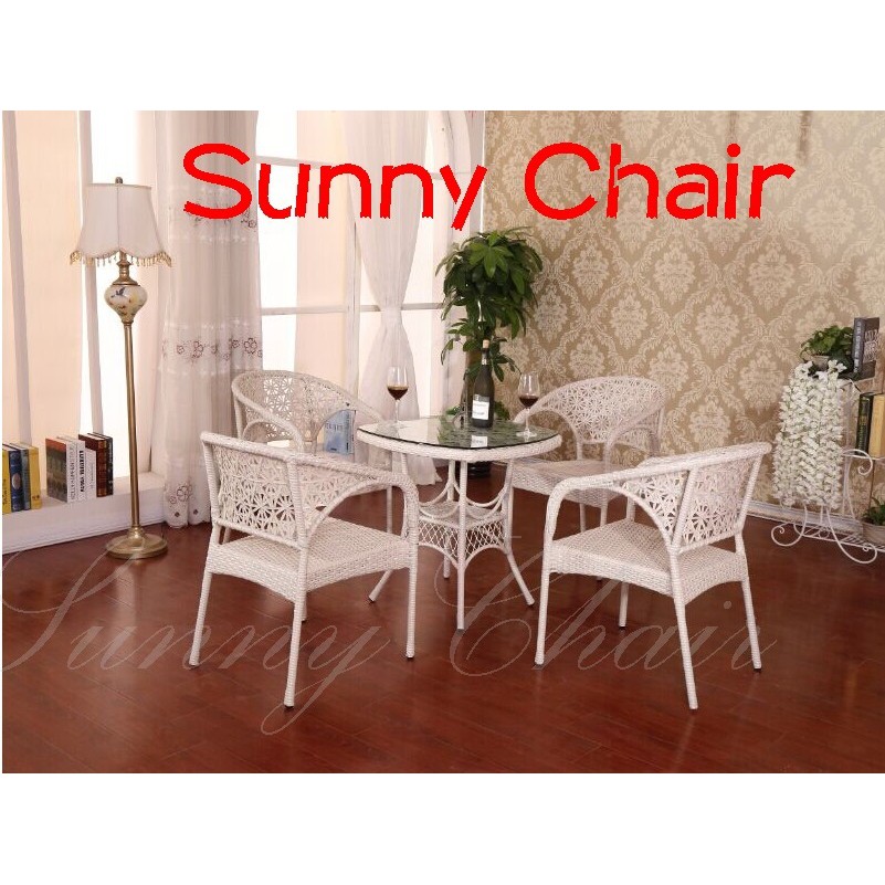 CFLY木奇家具【Sunny Chair 616】一桌四椅 休閒藤椅傢俱 鄉村風戶外椅 戶外桌庭院 休閑桌椅子 休閒藤椅