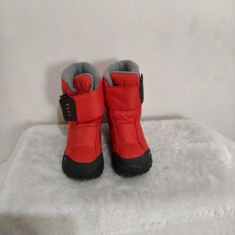 迪卡儂登山防水防滑雪地健行童鞋28號