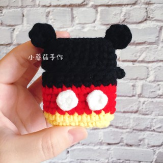 AirPods1.2.3代Pro保護套(內縫矽膠套) 迪士尼米奇編織保護套 耳機保護套 小蘑菇手作。毛線編織