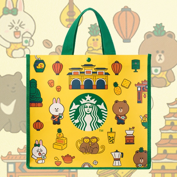 Starbucks 台灣星巴克 2022 LINE FRIENDS 台灣 TAIWAN 提袋 黑熊大 兔兔 天燈 帝雉