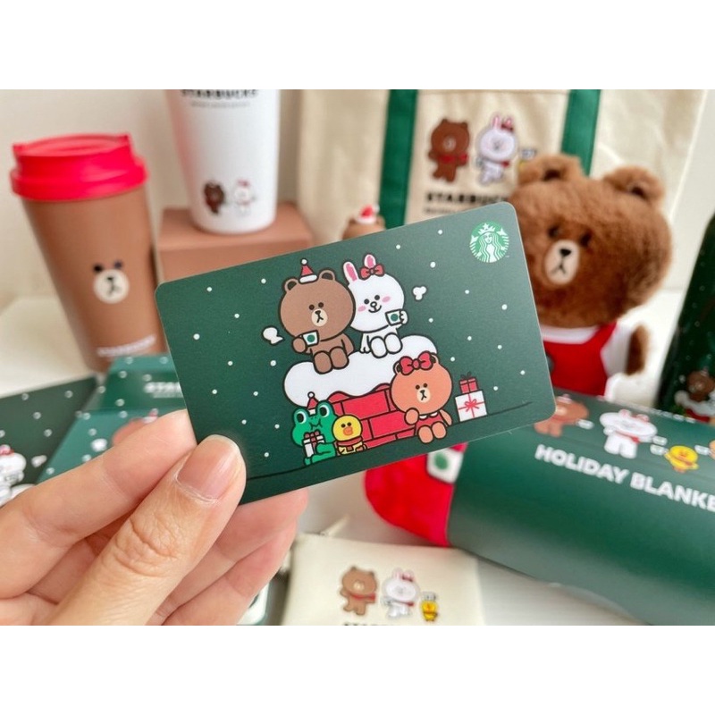 LINE FRIENDS隨行卡 LINE FRIENDS 熊大 兔兔 馬克杯 星巴克會員卡 熊大手機支架