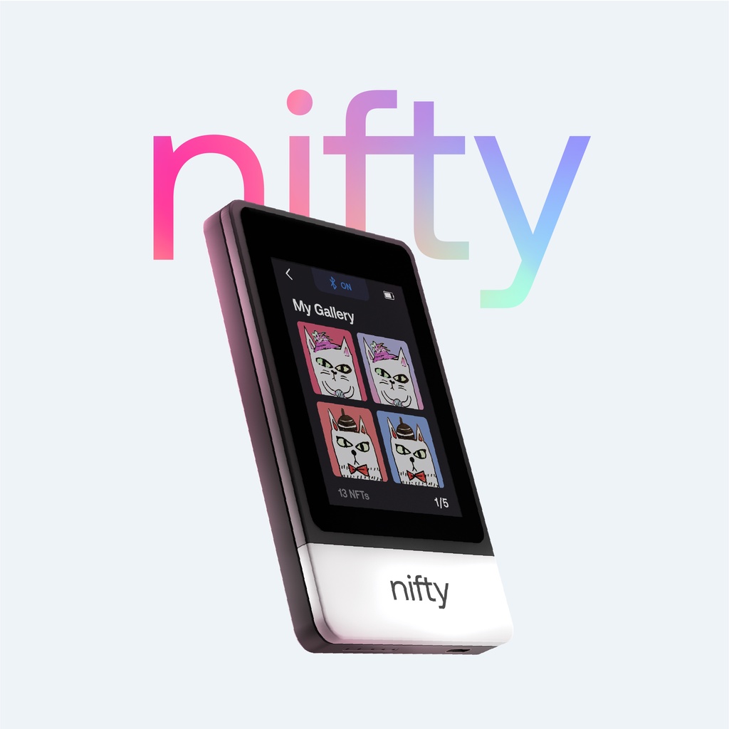 安瀚科技 SecuX Nifty NFT 專用圖像顯示電子冷錢包 (螢幕顯示個性化 NFT 畫廊、內建軍用防駭晶片保護)