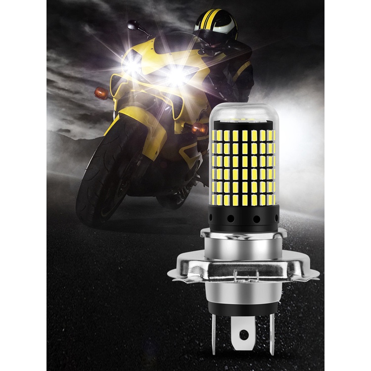 【現貨】新款1pc10000LM H4 LED P15D BA20D LED摩托車大燈燈泡透鏡白燈踏板車配件
