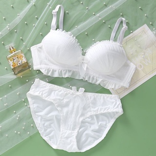 🔆小甜甜日系美衣👙內衣女無鋼圈夏季小胸薄款透氣吸汗性感蕾絲胸罩少女學生文胸套裝