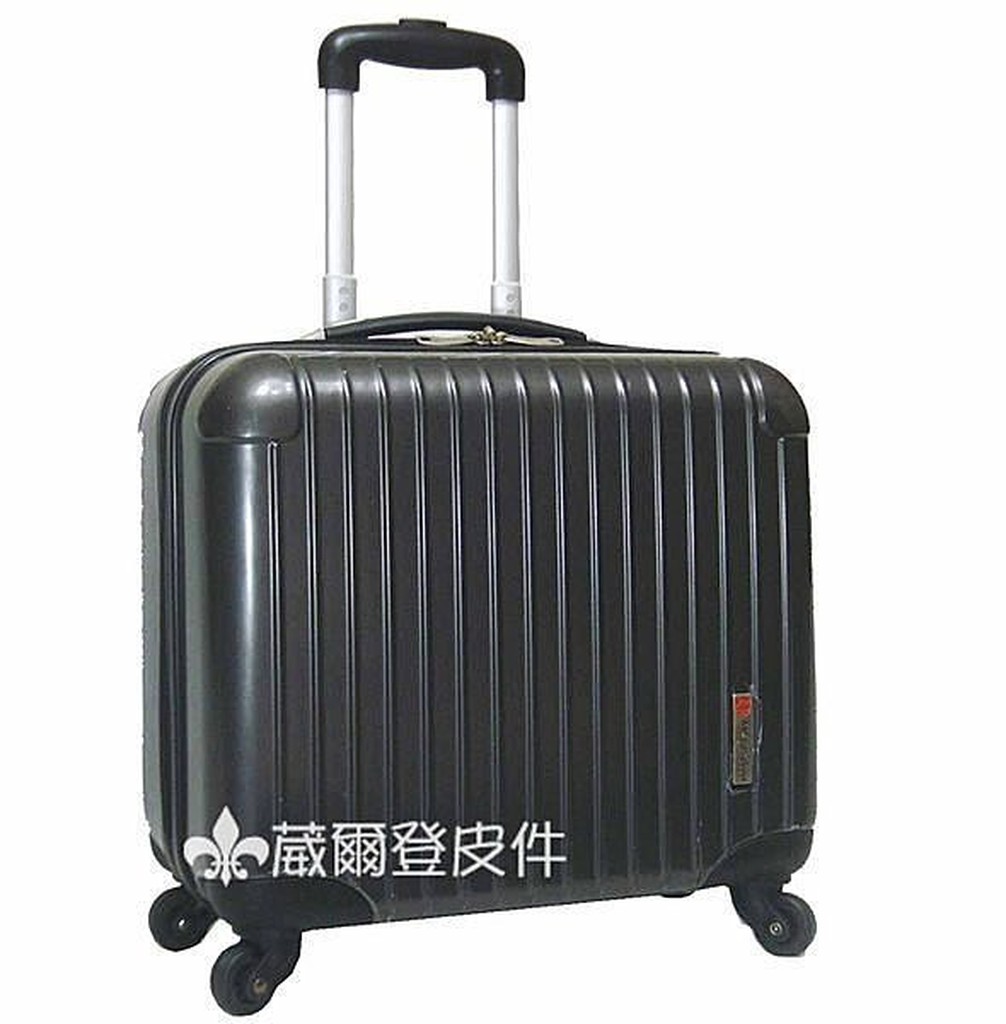 《葳爾登》 多功能多夾層17吋電腦拉桿行李箱超級輕硬殼旅行箱鏡面登機箱17吋8002黑灰色