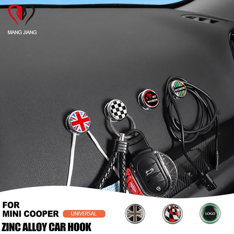 1pcs 用於 Mini Cooper 汽車內飾貼紙充電電纜鑰匙合金掛鉤固定夾 F56 F60 R56 R60 配件