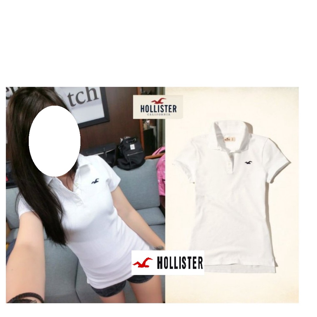 §上鉌嚴選 A&amp;F副牌 Hollister Iconic Slim Polo 海鷗網眼修身版型經典款POLO衫-白色