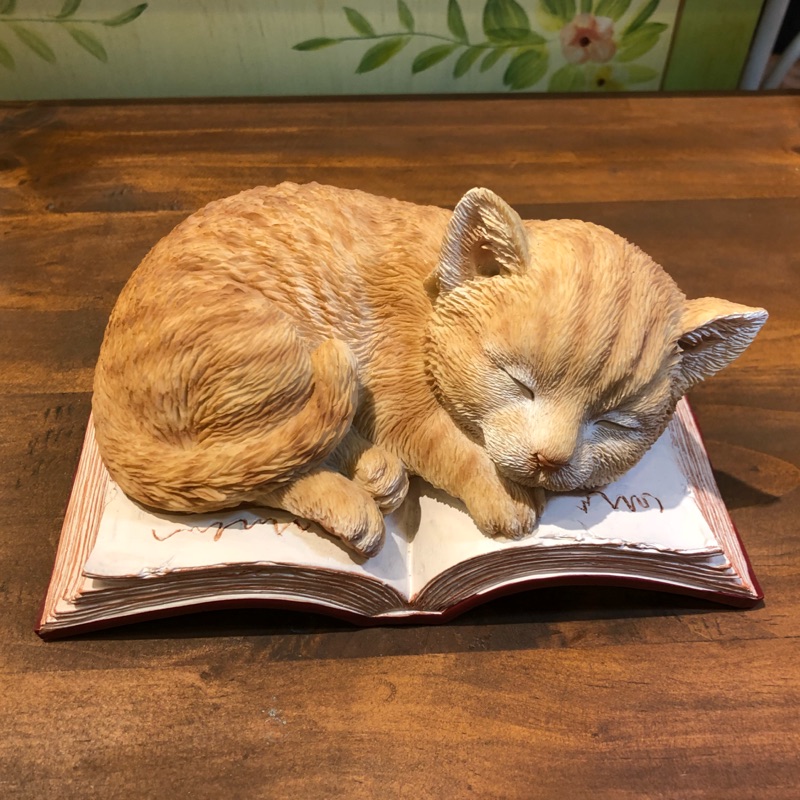 《齊洛瓦鄉村風雜貨》日本zakka雜貨 貓咪系列擺飾 動物模型 貓咪在書本上睡覺 可愛小貓咪裝飾