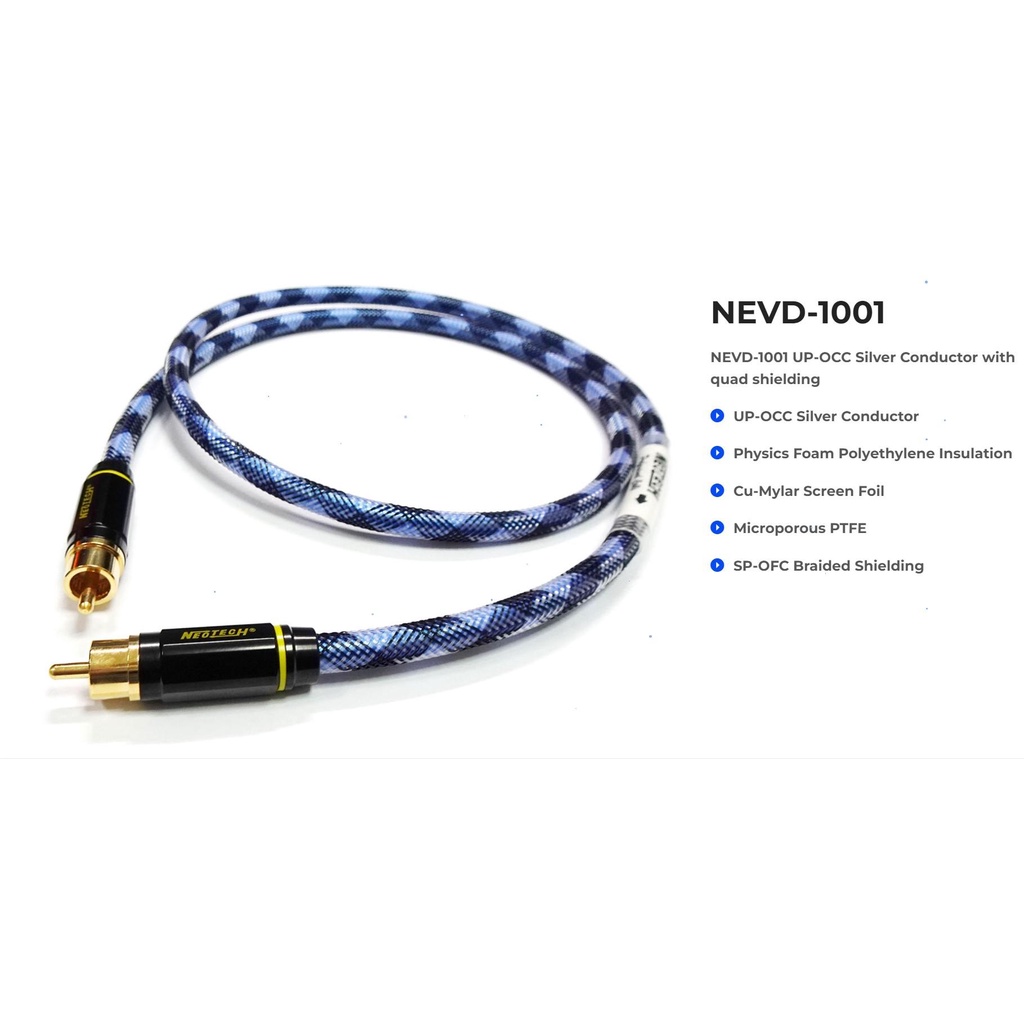 廠製 萬隆 尼威特 NEOTECH NEVD-1001 NEVD 1001 單結晶 純銀 旗艦同軸 數位 訊號線 可面交