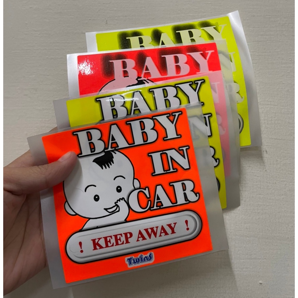 LITTLE STAR 小新星【TwinS-BABY IN CAR防水螢光貼紙】不殘膠、不傷車漆 寶寶車貼車身警示貼