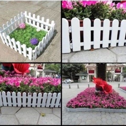 花園菜園白色塑料柵欄圍欄花壇庭院幼兒園裝飾護欄小籬笆插地圍欄居家装饰 蝦皮購物