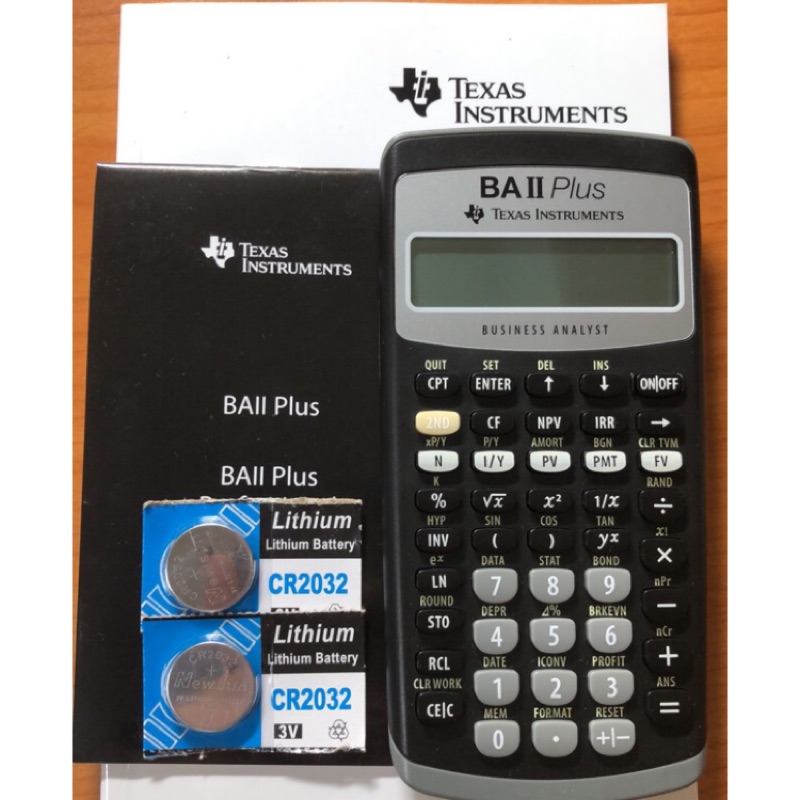 BA II PLUS CFA FRM 德州儀器財務計算機  附說明書及電池