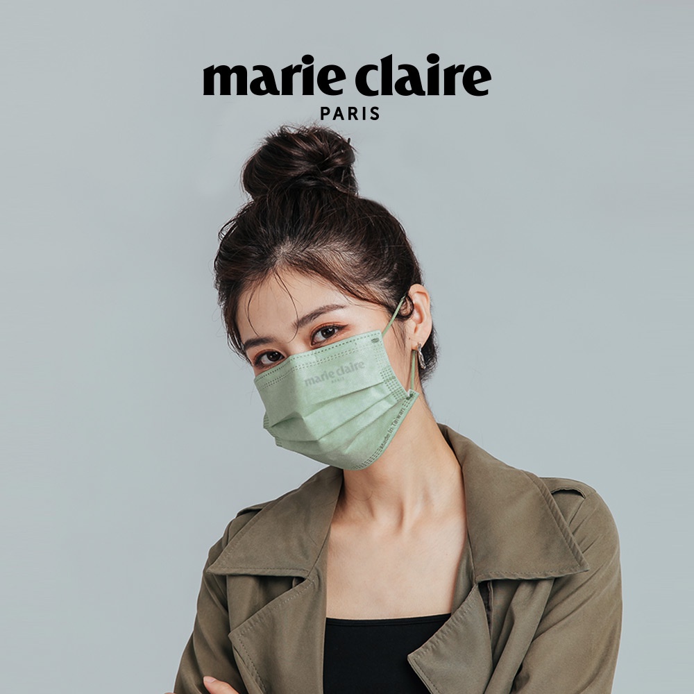 【ONEDER旺達】Marie Claire 美麗佳人一般醫療口罩(30入組) 平面醫療口罩- 蒼山綠MC-BZ004