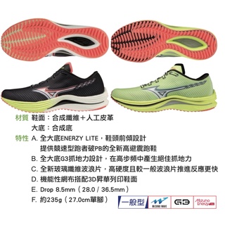 免運 MIZUNO WAVE REBELLION 男款 路跑鞋 J1GC211701 J1GC211702 黑 螢光黃