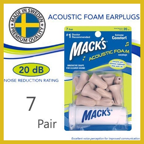 【7 副裝 ~ 送原廠收納盒】美國Mack's Acoustic Foam 超級音樂耳塞【獨家紙盒加固】