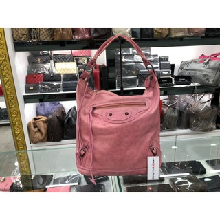 ㊣東區正精品㊣BALENCIAGA 140442 The DAY 巴黎世家 粉紅色羊皮 肩背包機車包RZ0825