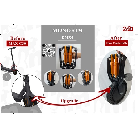 【天翼科技】Monorim DMX0升級版雙前減震 前避震器(雙管)MAX G30p電動滑板車配件減震器套件g30lp