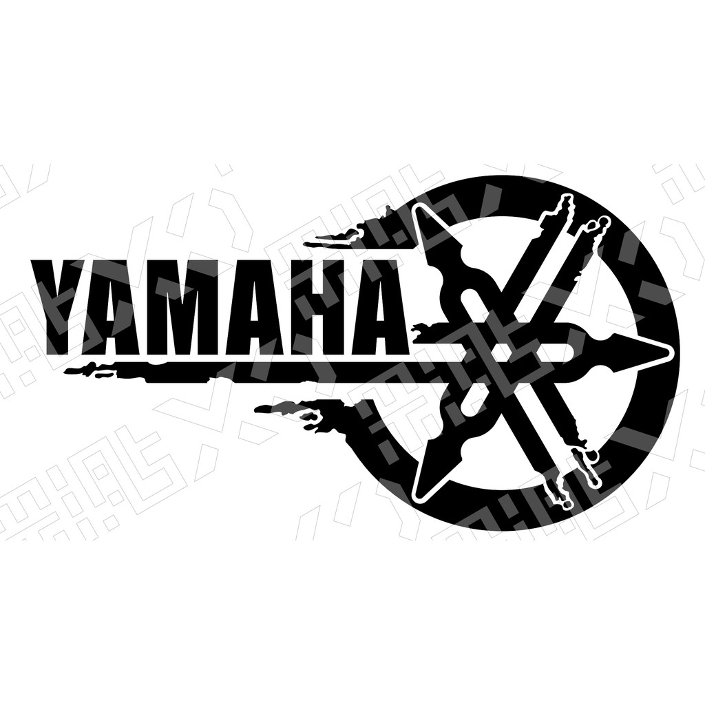 彩貼xd 上 Yamaha 音叉 Logo 貼紙 潑墨 機車 機車貼紙 車貼 山葉 蝦皮購物