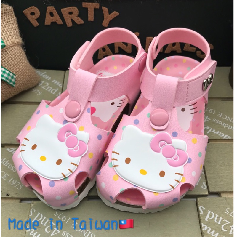 🌟卡哇伊童鞋🌟 Hello Kitty 凱蒂貓 勃肯涼鞋 護趾涼鞋 氣墊涼鞋 點點涼鞋 前包後空 台灣製造
