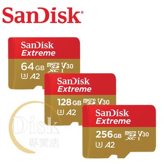 【公司貨】SANDISK Extreme 記憶卡 A2 U3 V30 SDXC micro SD