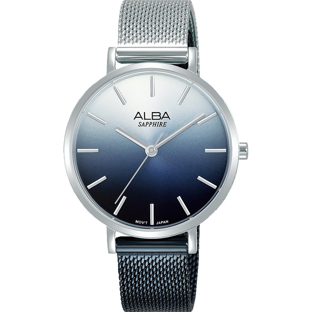 ALBA 雅柏 簡約米蘭女錶-冰山漸層藍色(AH8903X1/VJ21-X180D)-34mm