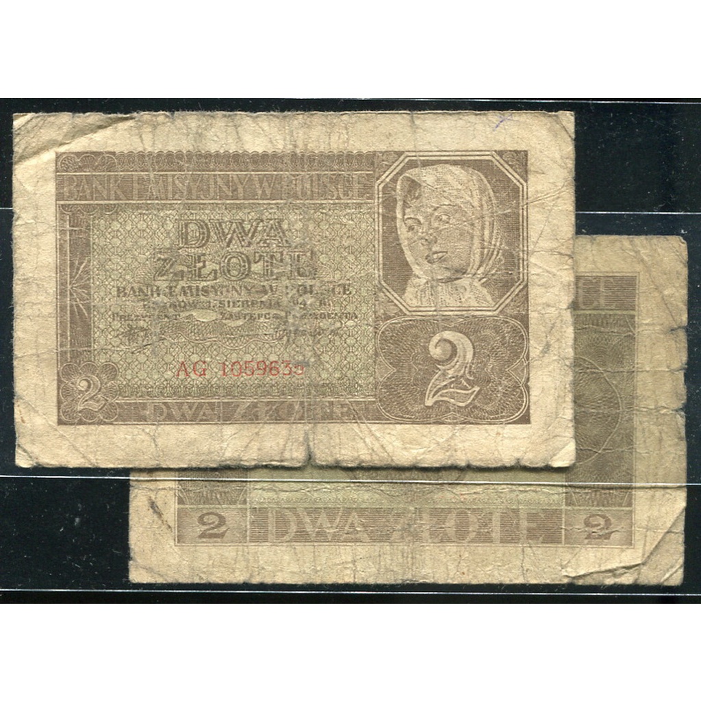POLAND (波蘭紙鈔)， P100 ， 2-ZT ， 1941 ，品相下G