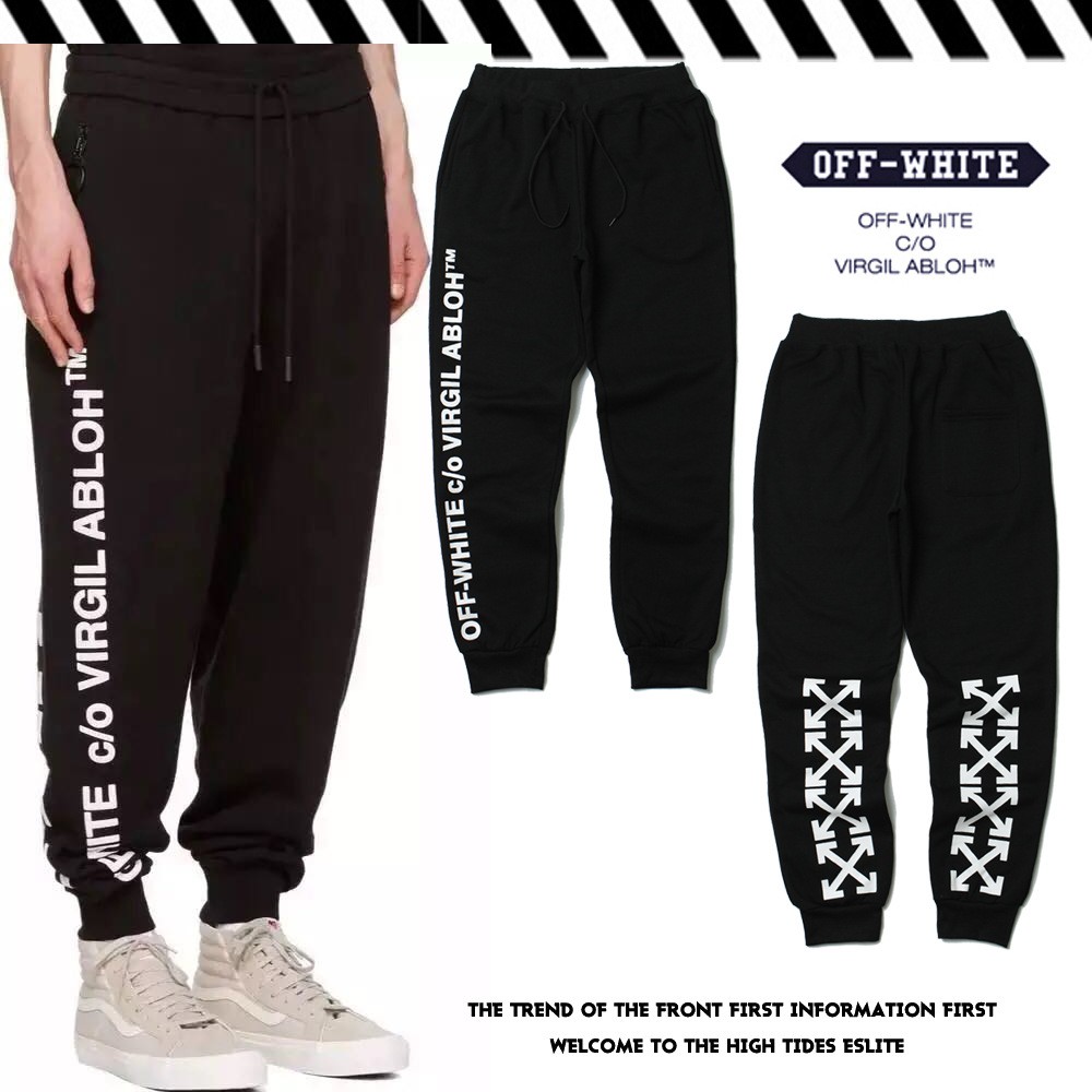 Rand新款offwhite 17fw Ss Ow箭頭運動褲休閒褲男女長褲 蝦皮購物