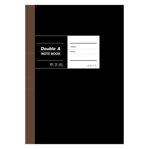 DOUBLE A 布膠系列橫線固頁筆記本 A5/25K 40頁-黑