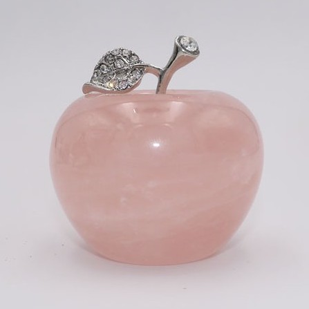 聖誕禮物馬粉水晶蘋果 Crystal Apple 居家生活時尚品味擺件 芙蓉晶 能量石 消磁淨化 防輻射 愛情石 蝦皮購物