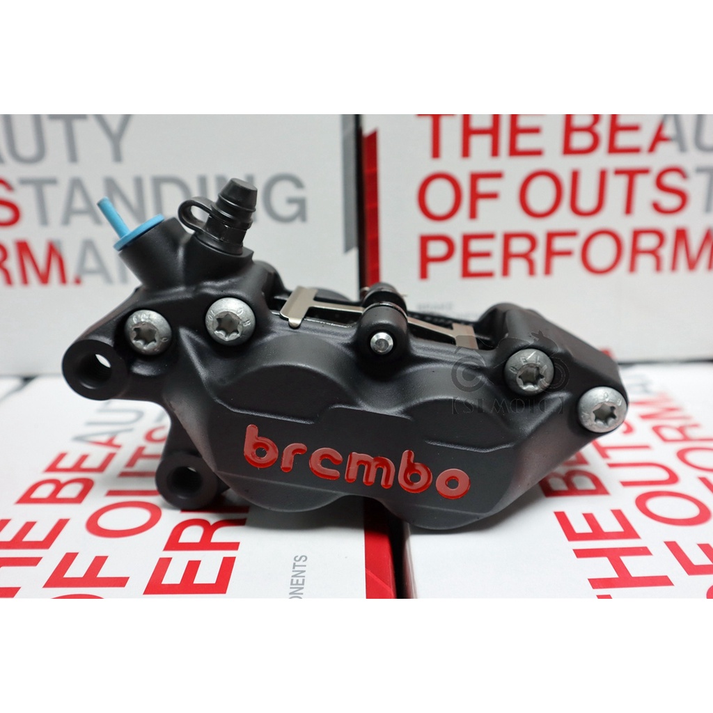 【ST】Brembo 基本對四 (左卡) 黑底紅字 卡鉗 對四/單插銷/灰底紅字/鈦底紅字 孔距40mm 活塞30/34