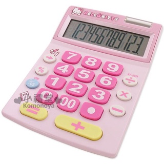 【現貨】小禮堂 Hello Kitty 大按鍵計算機 (粉蕾絲款)
