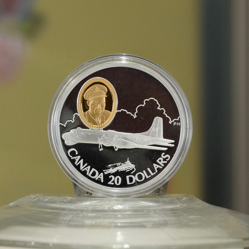 M329 1998b 加拿大航空史紀念銀幣一枚(無盒)(附證書)