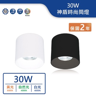 【舞光.LED】30W神盾吸頂筒燈(白光/自然光/暖白)(黑/白)【實體門市保固兩年】-CEA30