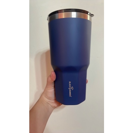 &lt;全新&gt; 【義大利 Black Hammer 原廠】 陶瓷不鏽鋼保溫保冰晶鑽杯(附贈吸管)-藍色 冰霸杯 吸管杯