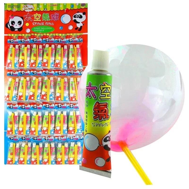 WU玩玩🎀台灣現貨 古早太空氣球(1包2入)太空泡泡 吹泡泡膠 泡泡組 懷舊童玩 兒童玩具組 兒時童玩 吸管吹泡泡