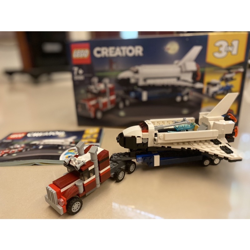 客訂勿下 二手LEGO 樂高 31091 太空梭運輸車 三合一 創意系列creator 7+