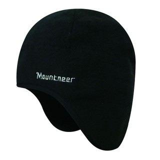 【Mountneer山林】中性防風耳罩刷毛保暖帽12H19-01黑色 冬帽/雪地帽/防風帽/機車內罩帽/禦寒帽/野雁戶外