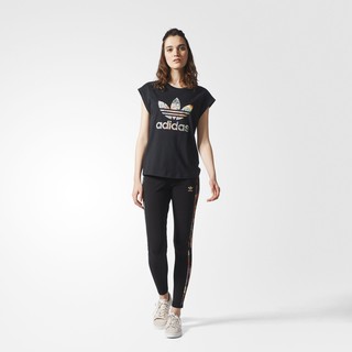 【A-KAY0】ADIDAS 女 W JARDIM A TIGHT 內搭褲 運動褲 花卉 玫瑰金 黑【BR5133】