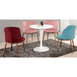 (羅瀚家具)羅蘭餐椅&氣質椅&粉布&藍布&紅布&電鍍腳